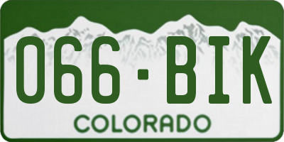 CO license plate 066BIK