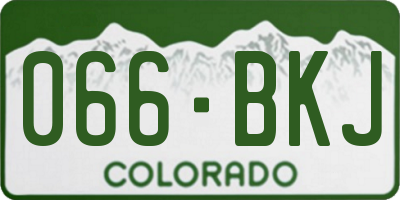 CO license plate 066BKJ