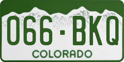 CO license plate 066BKQ