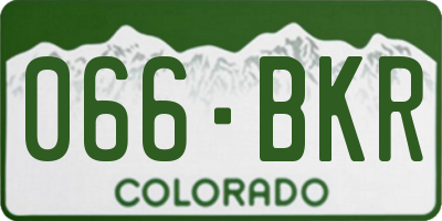 CO license plate 066BKR