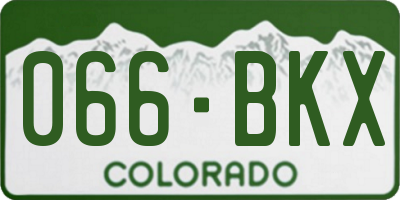 CO license plate 066BKX