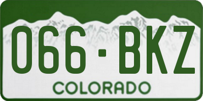 CO license plate 066BKZ