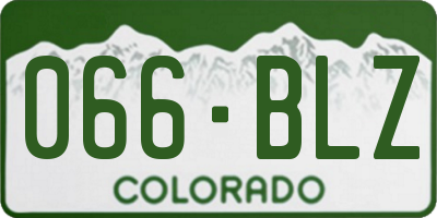 CO license plate 066BLZ