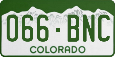 CO license plate 066BNC
