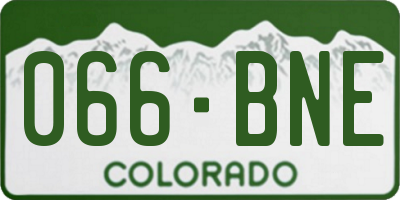 CO license plate 066BNE