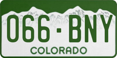 CO license plate 066BNY