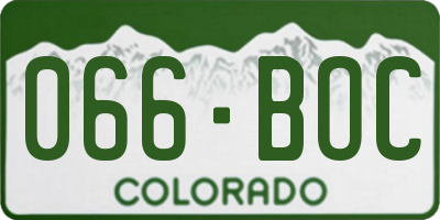 CO license plate 066BOC