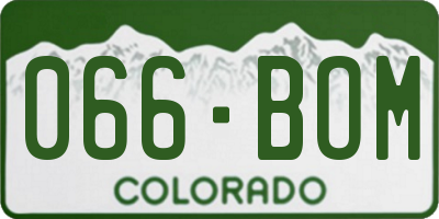 CO license plate 066BOM