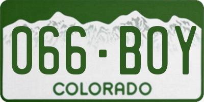 CO license plate 066BOY