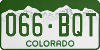 CO license plate 066BQT