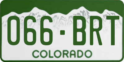 CO license plate 066BRT