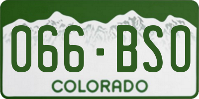 CO license plate 066BSO