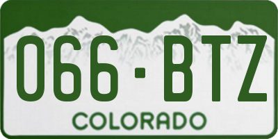 CO license plate 066BTZ