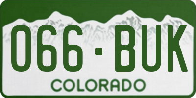 CO license plate 066BUK