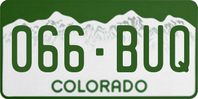 CO license plate 066BUQ