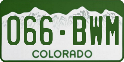 CO license plate 066BWM