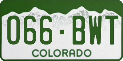 CO license plate 066BWT