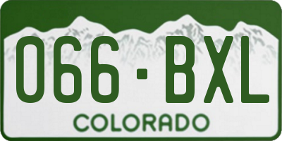 CO license plate 066BXL