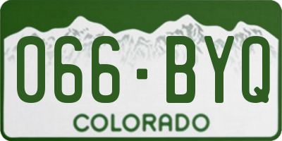 CO license plate 066BYQ
