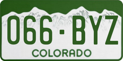 CO license plate 066BYZ