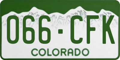 CO license plate 066CFK