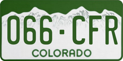 CO license plate 066CFR