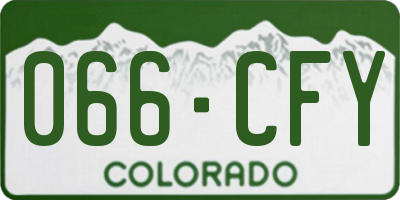 CO license plate 066CFY