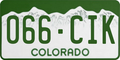 CO license plate 066CIK