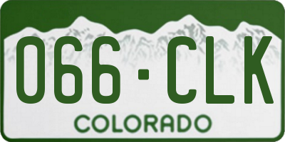 CO license plate 066CLK
