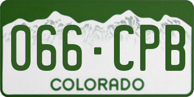 CO license plate 066CPB