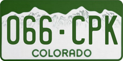 CO license plate 066CPK