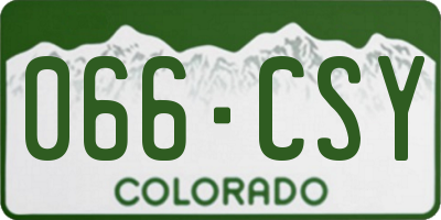 CO license plate 066CSY