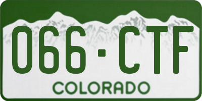 CO license plate 066CTF