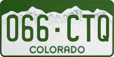 CO license plate 066CTQ