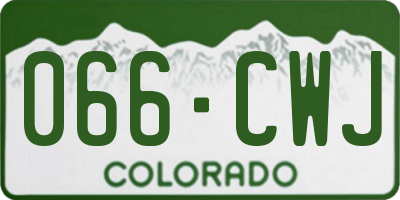 CO license plate 066CWJ