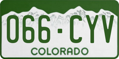 CO license plate 066CYV