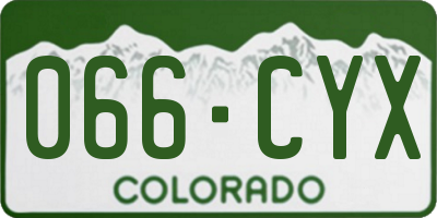 CO license plate 066CYX