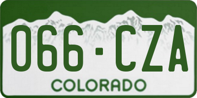 CO license plate 066CZA