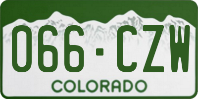 CO license plate 066CZW