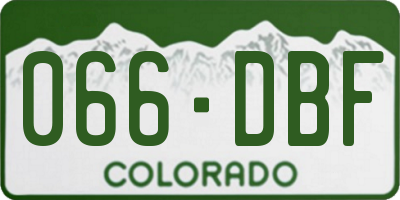CO license plate 066DBF