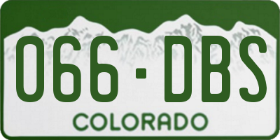 CO license plate 066DBS