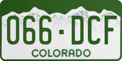 CO license plate 066DCF