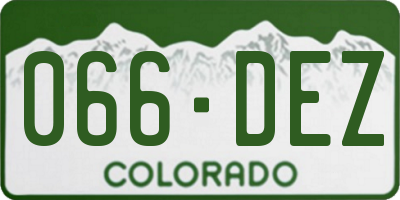 CO license plate 066DEZ