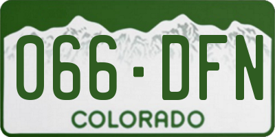 CO license plate 066DFN