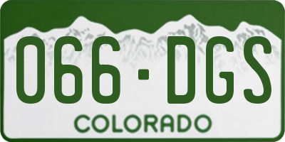 CO license plate 066DGS