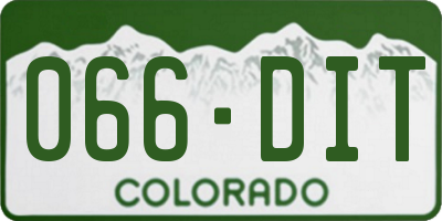 CO license plate 066DIT