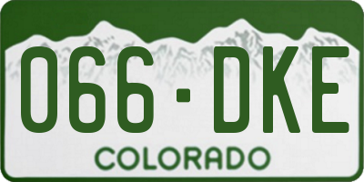 CO license plate 066DKE