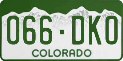 CO license plate 066DKO
