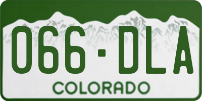 CO license plate 066DLA
