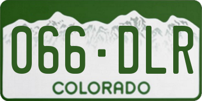 CO license plate 066DLR